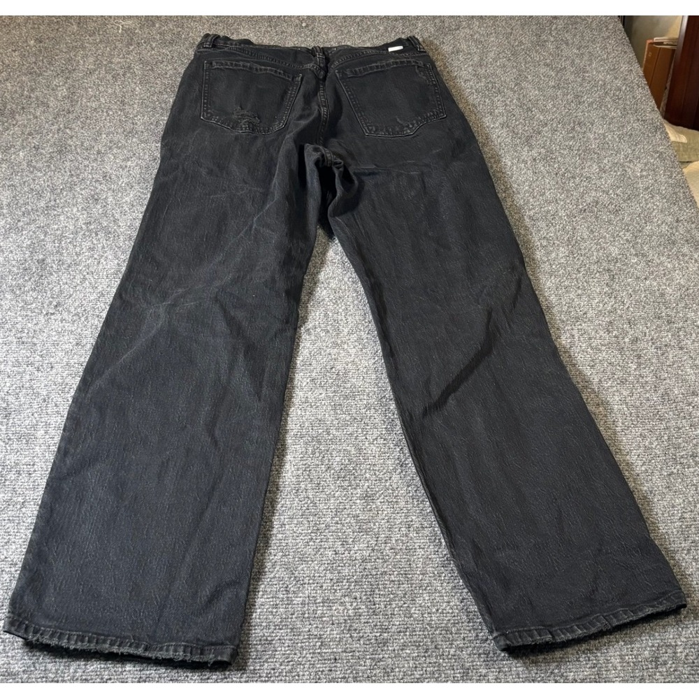 Daze Tough Love Jeans Womens 28 Black Distressed High Rise Straight‎ Leg Denim